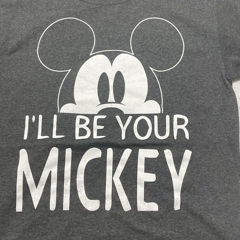 Disney Parks Men's Small I'll Be Your Mickey Mouse Tee Gray Graphic T Shirt - Picture 5 of 14